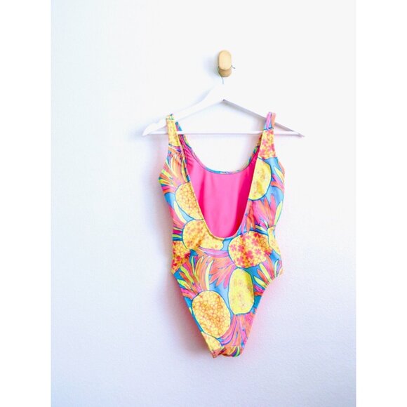 NEW! Chubbies One Piece Swimsuit Neon Pineapple Retro Yellow Women's SZ XS - Picture 12 of 14
